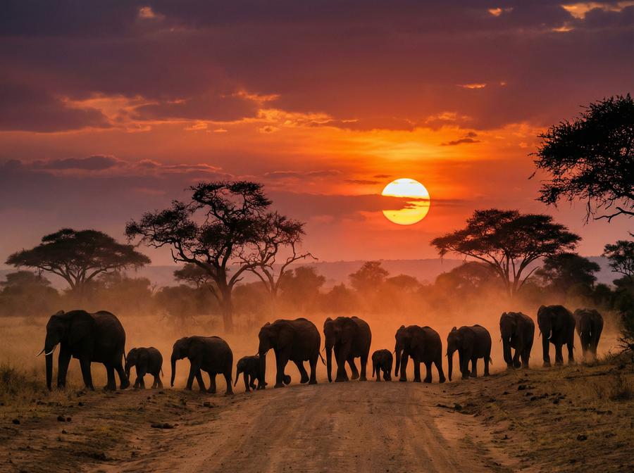 黑丝非洲象群视频教程 非洲象群大迁徙完整记录